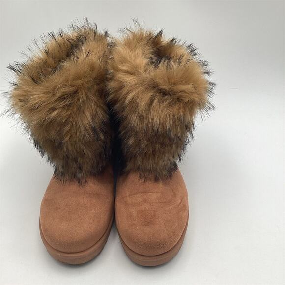 Mata Women's Black Faux Fur Winter Booties Size 9 Round Toe Flat - Picture 2 of 11